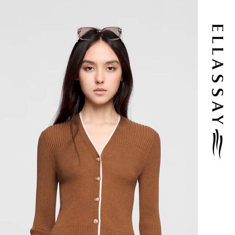 ELLASSAY Women's Stylish V-Neck Knit Sweater