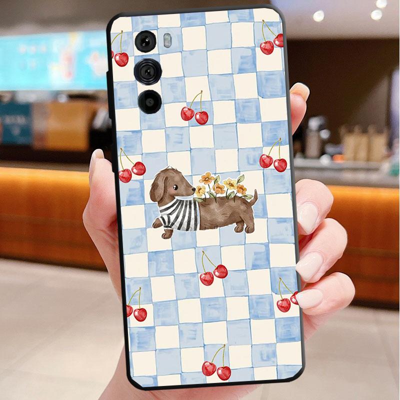 Phone Case For Motorola Edge 60 50 40 Pro 60 50 40 30 Ultra Neo Fusion Moto G Stylus G Cute Cartoon Dachshund Dog