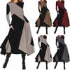 Kadın Sonbahar Rahat Etnik Stil Retro Moda Uzun Kollu Büyük Boy Salıncak Uzun Elbise