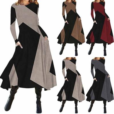 Women's Autumn Casual Ethnic Style Retro Fashion Long Sleeved Oversized Swing Long Dress