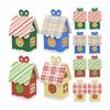 24Pcs Festival Holiday Candy Packaging Boxes Reusable Paper House Gift Containers For Christmas Decorations