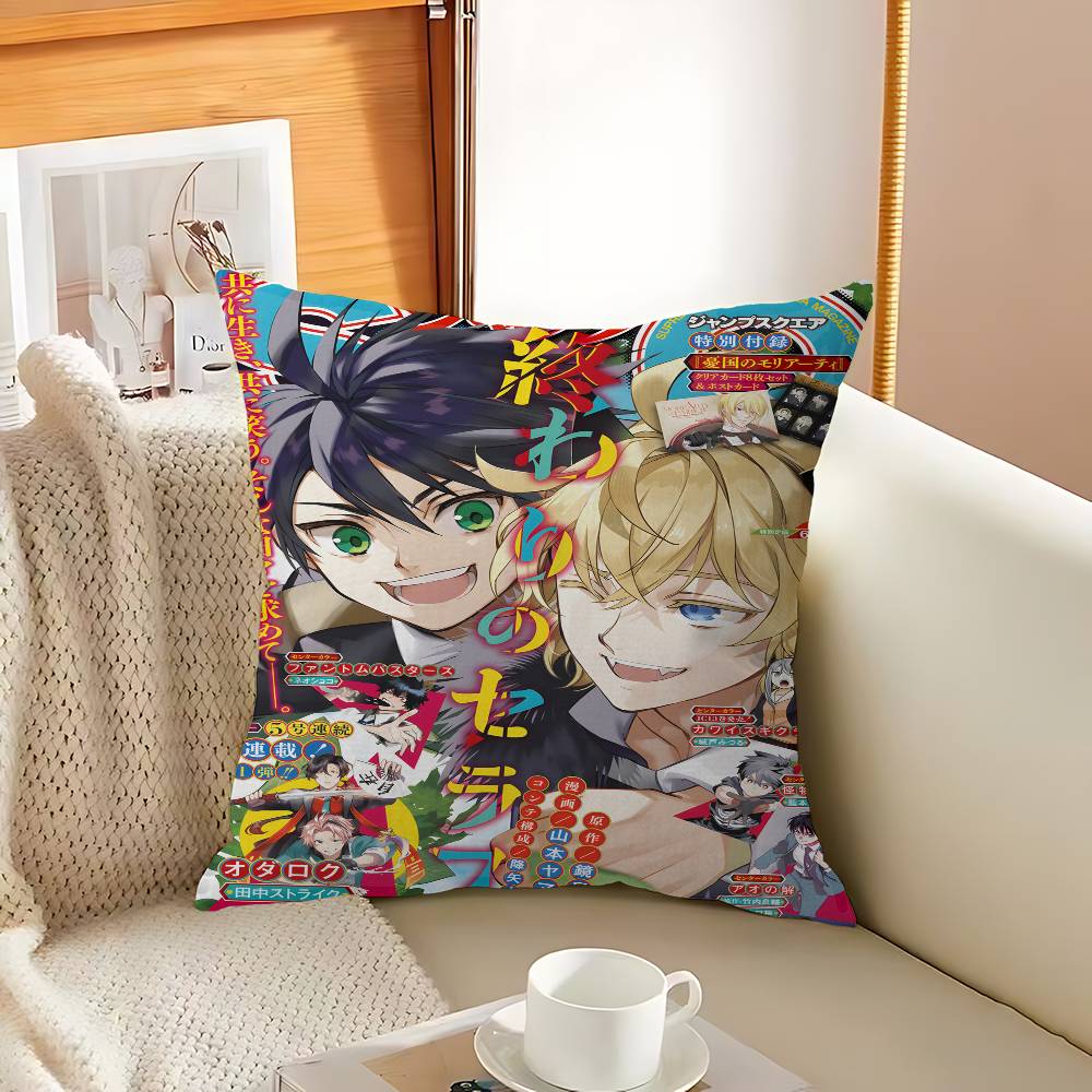 Anime S_Seraph Of The E_End Pillow Cushion Cover Pillowcase Living Room Sofa Home Decor