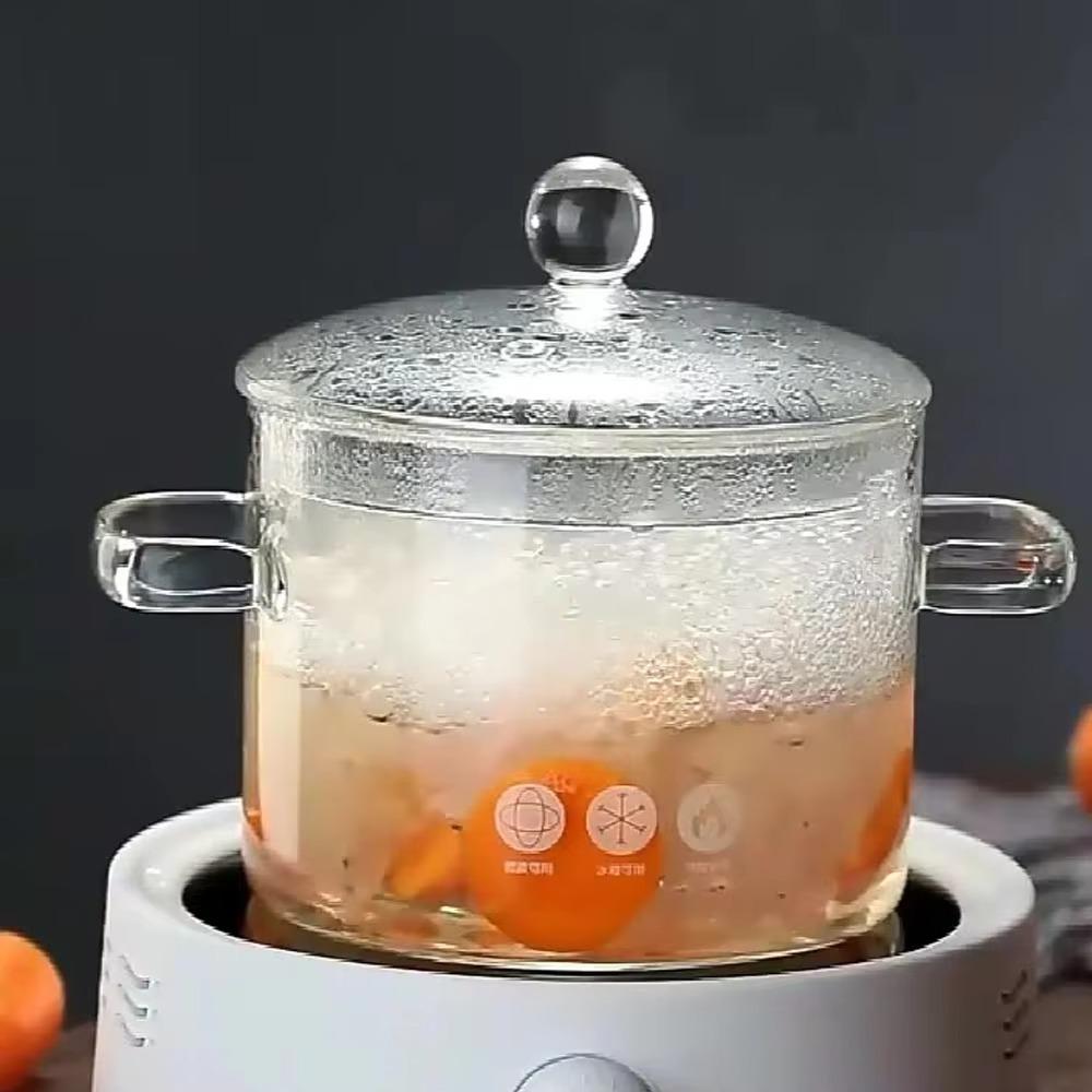 Mit Griff Glas Schmortopf Suppentopf Schüssel Hochborosilikat Klar Kochtopf Induktionsherd Gas