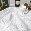 Elegant White Knitted Lace Tablecloth for Dining, Round or Coffee Table