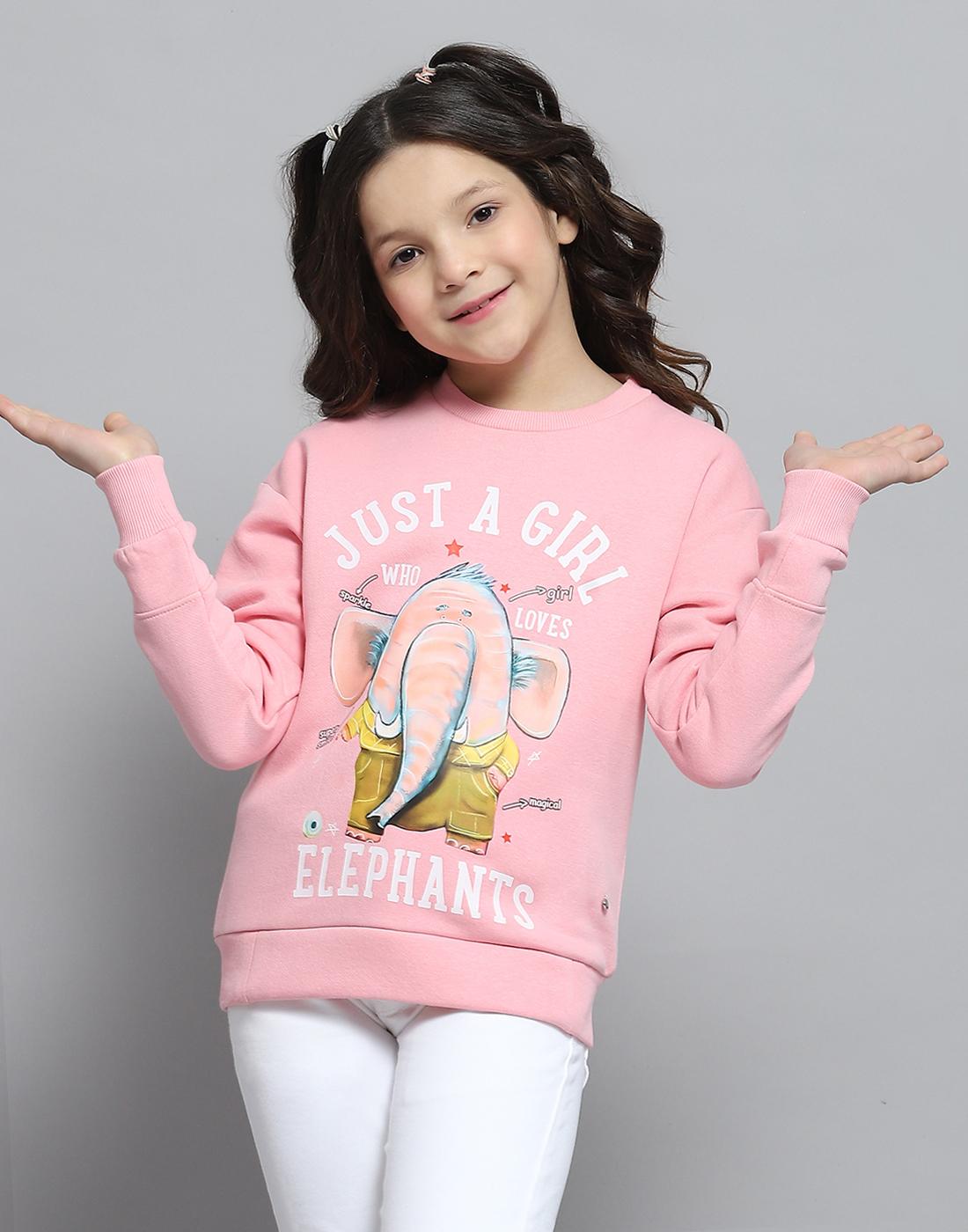 

Monte Carlo Girls Printed Pink Round Neck Full Sleeve Sweatshirt 7-8 Years розовый
