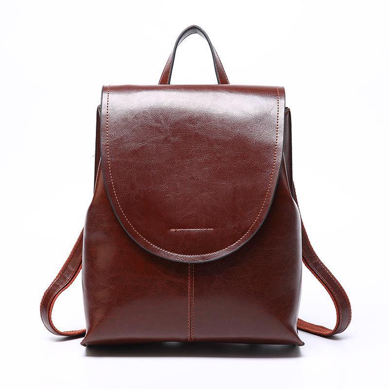 Diebstahlsicherer Rucksack aus echtem Leder 2025 für Damen mit großem Fassungsvermögen – Pendlertasche aus Rindsleder, Ins Style