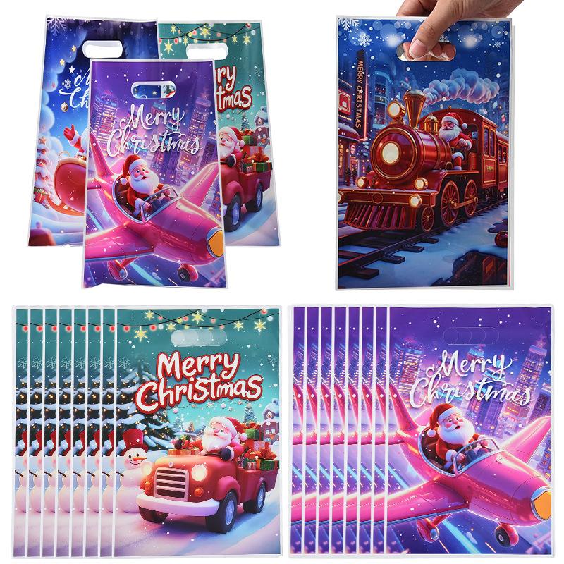 10/30/50/100Pcs Christmas Gift Bags Christmas Decorations For Home Xmas Gifts Year 2026 Santa Claus Snowman Packaging Bags