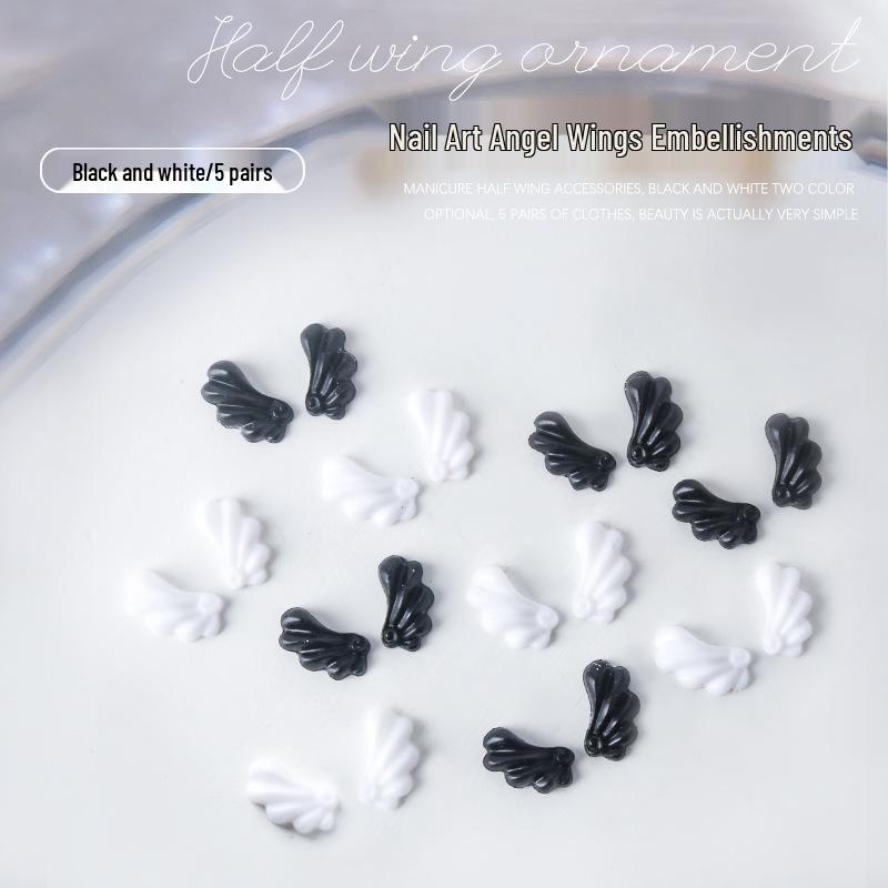 Angel Wings Fairy Resin Nail Art Stickers - 10pcs Press-On Nail Decorations
