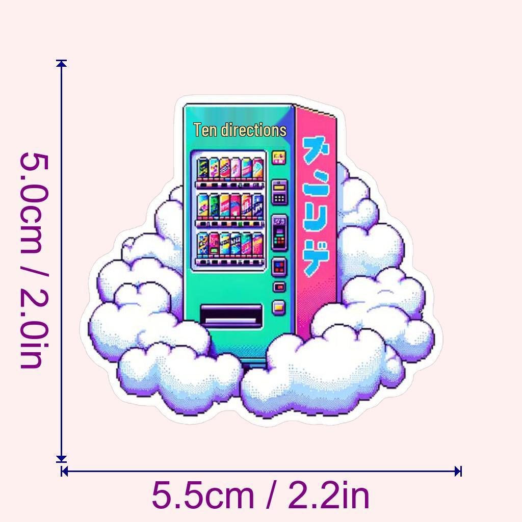 54 Sheets Automatic Vending Machine Graffiti Stickers for Cars and Diaries