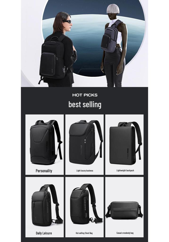 BANGE Herren Doppel-Schulter Business Wasserdichter Computer-Rucksack - Großes Fassungsvermögen