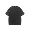 European Size Men's Heavyweight Pure Cotton Vintage Washed T-Shirt - Distressed Casual Round Neck Short Sleeve Tee with Subtle All-Over Print