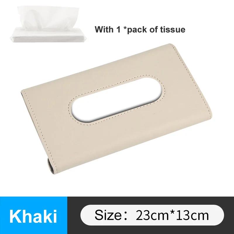 Car Visor Tissue Holder PU Leather Hanging Paper Towel Clip Napkin Holder Backseat Tissue Case Auto Interior Accessories