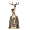 Deer Shape Hand Bell Vintage Plating Process Rustproof Polished Finish Metal Hand Bell for Dining