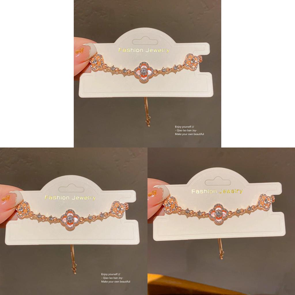 Elegant Floral Alloy Bracelet With Sparkling Zirconia For Women Summer Fashion Accessory