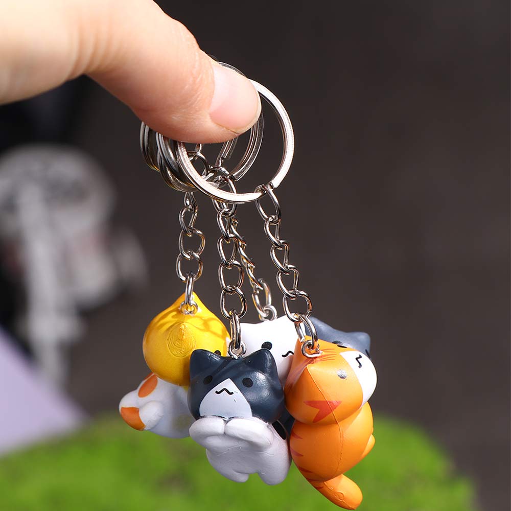 Charm PVC Key Ring Random Key Chains Bag Pendant Lucky Cat Keychain Cat Keyring Kitten Key Chain