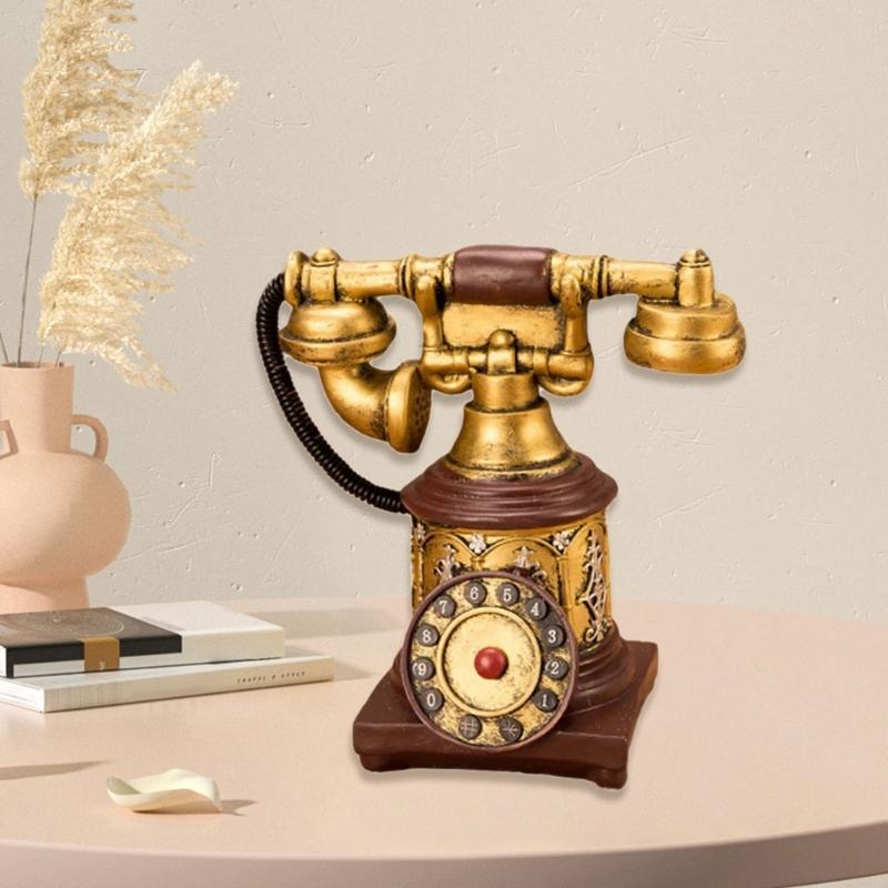 Antique Styles European Phone Replicas Ornate Craftsmanships Resins Desk Decoration For Themed Interior Display