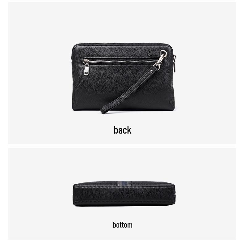 Men's Genuine Leather Large Capacity Clutch - Fashionable Envelope Bag In First Layer Cowhide