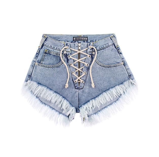 Шорты MissDenim High Waist Laced EU XXS