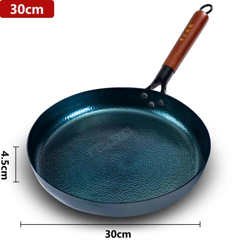 

Cast Iron Frying Pan Hand hammering Uncoated Skillet Fried Egg Steak Kitchen Pan for Gas Stove Induction Cooker 30cm