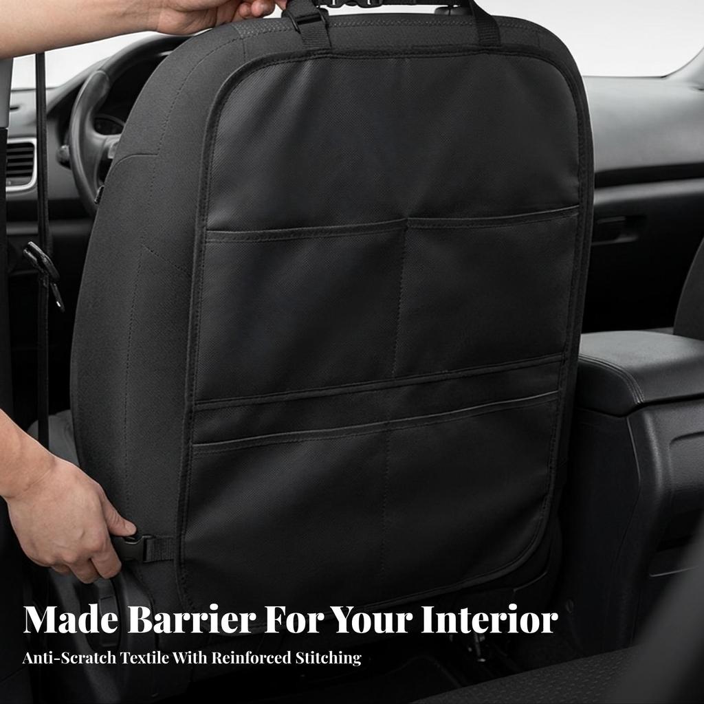 Car Seat Back Protector Waterproof Kick Mat Adjustable for Parents