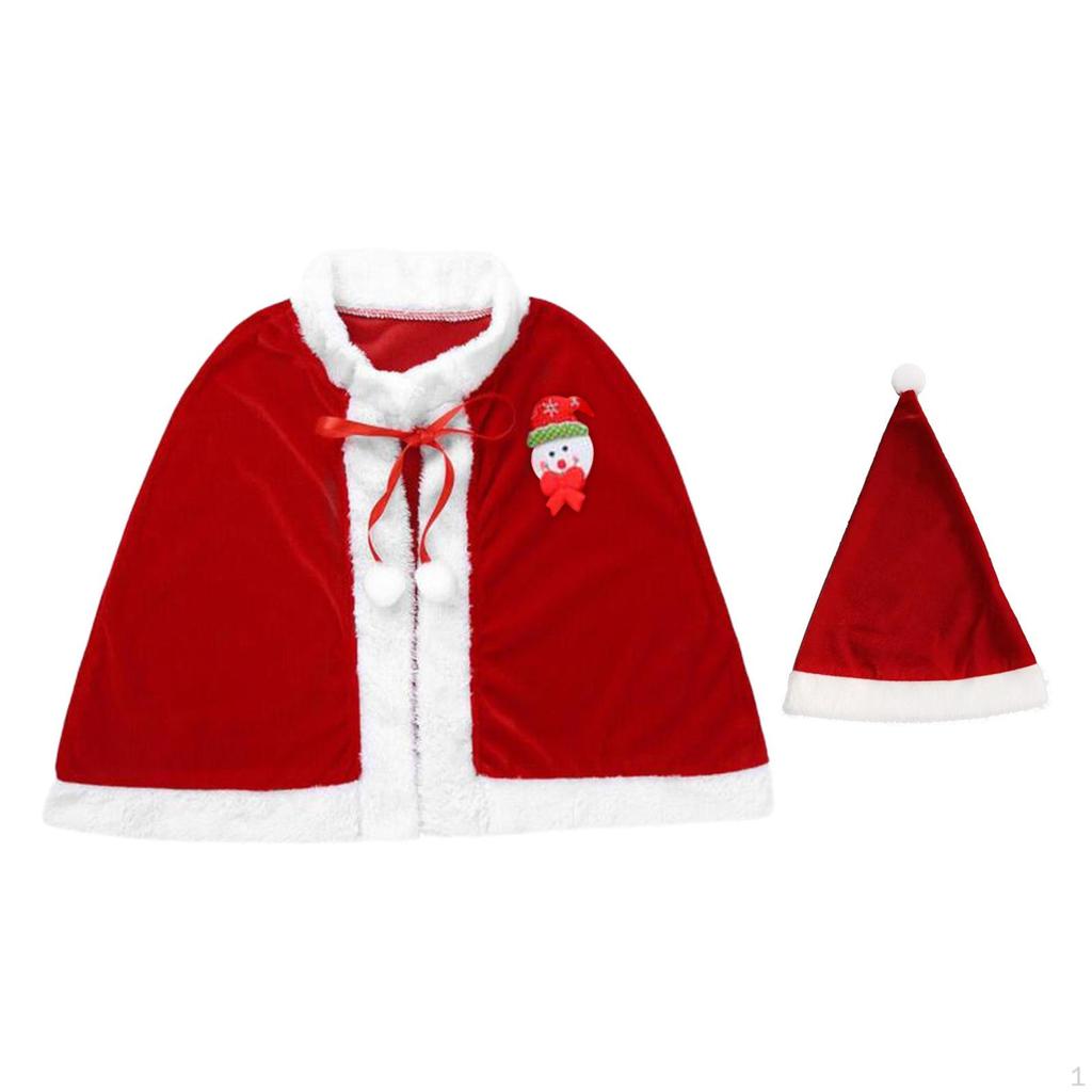 Kids Christmas Cloak Costume Children Cape Xmas Shawl for Masquerade Party Supplies