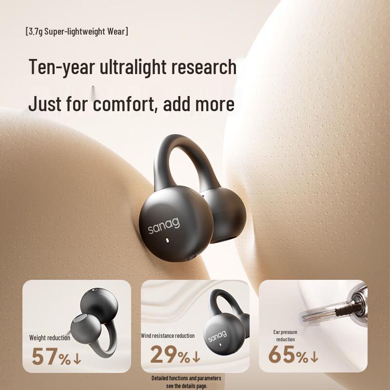 SANAG Z37 Ear-Clip Bone Conduction Concept Wireless Bluetooth Sport Earbuds