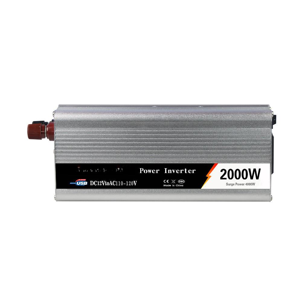 

2000W Portable Car Mounted Inverter Power Converter Household Multifunctional Power Adapter 12V-220V