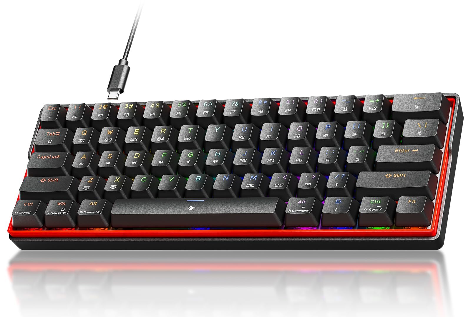

KEMOVE K61SE Mechanical Gaming Keyboard Layout 61 Keys RGB Backlight Red Axis Switch All Keys No Collision Software Macro Compatible Compatible