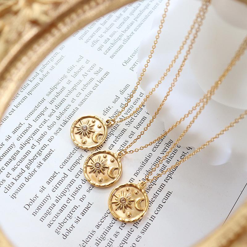 

Guochao Niche Moon & Stars Pendant Necklace - Couple Style