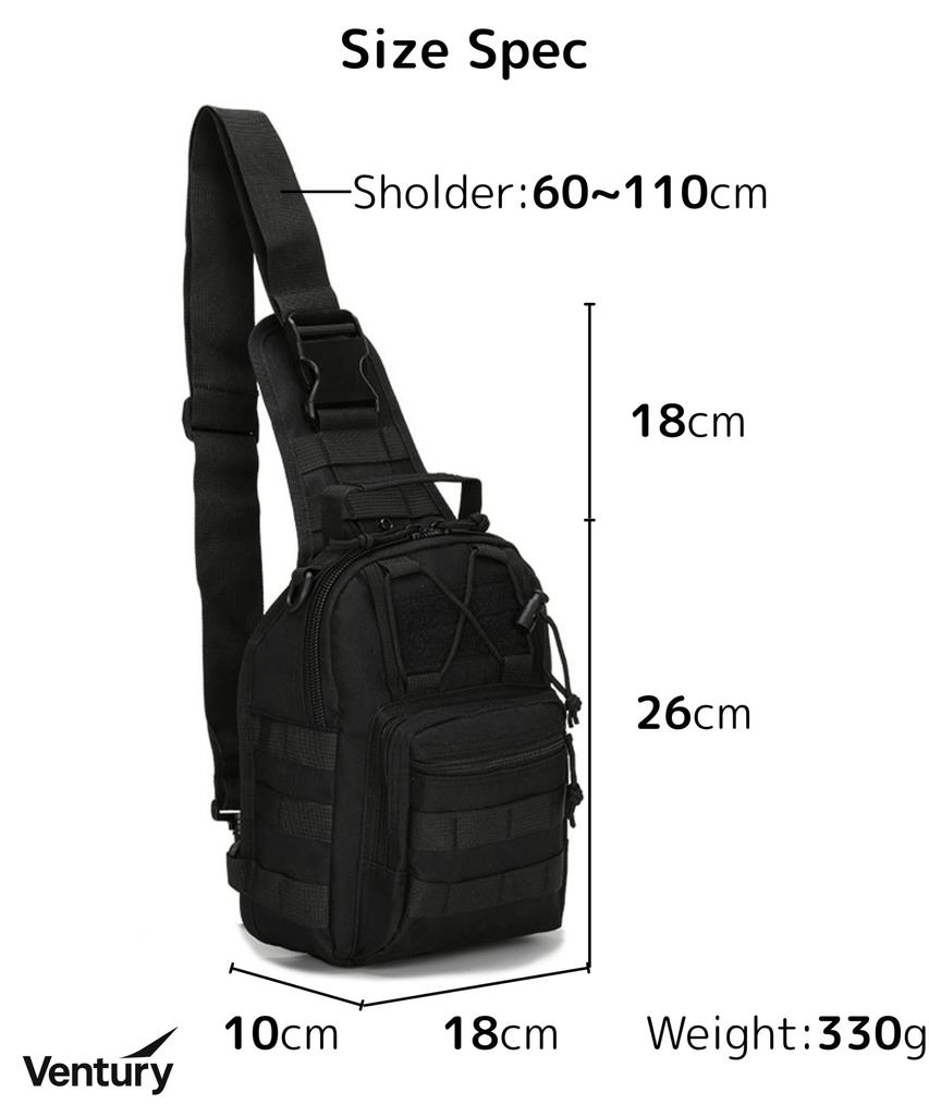 Ventury Crossbody Large Multifunctional for Outdoor Camera Bag One-Shoulder Bag, Men's Military-Style Bag, Capacity, Lightweight, Waterproof,