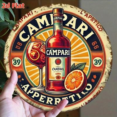 Rustykalny metalowy znak Campari Vintage Dekoracja ścienna Wodoodporny