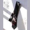 [AiO JAPAN] Necktie, Japanese Pattern, Black Nine-Tailed Fox, Gift, Small Gift, Present