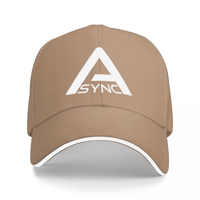 ASYNC LOGO BLACK BASEBALL CAP WITH WHITE TRIM AND TRIANGLE DESIGN FOR Unisex AND Women FASHIONABLE STREETWEAR ACCESSORY
