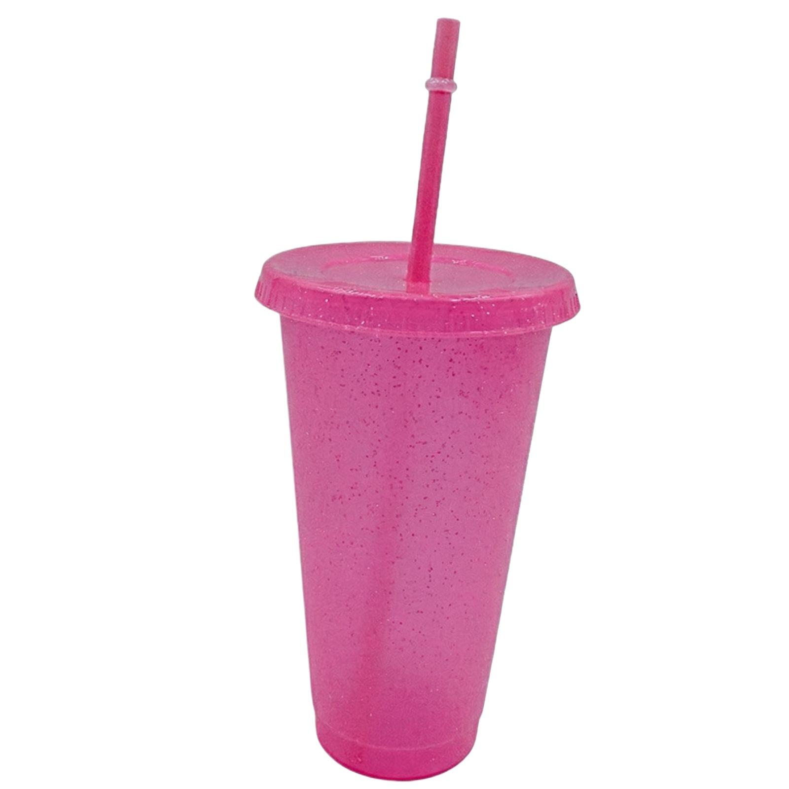 

Flash Light Up Cup Glitter Cup Straw Cup Creative Advertising Cup розовый