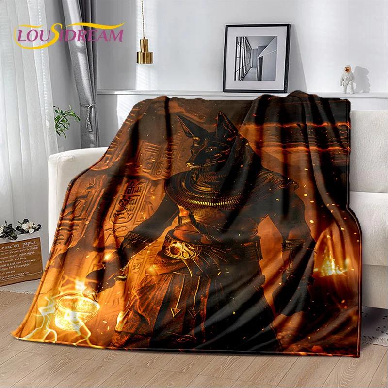 3D Ancient Egypt Death Anubis Pharaoh Horus Mythology 2025 Soft Blanket,Soft Throw Blanket for Home Bedroom Bed Sofa Cover Child