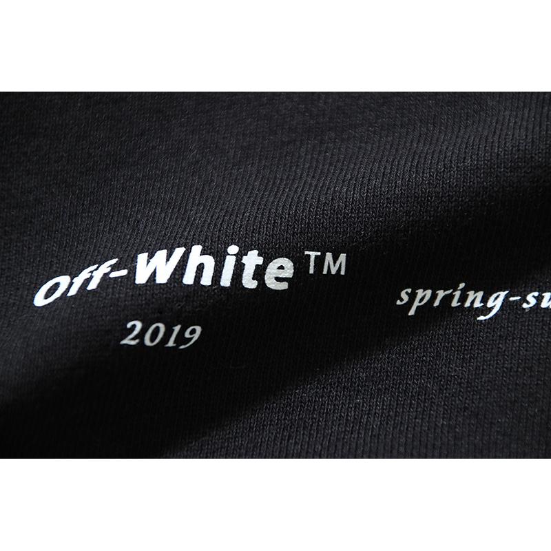 1086 Off-White 2025 Autumn and Winter New OW Monet Oil Painting Arrow Print Men's and Women's Round Neck Hoodie