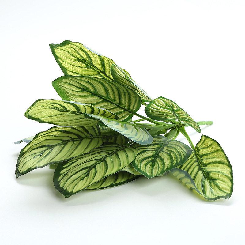 Artificial Pothos & Monstera Leaves Wall Decor for Living Room - Small Potted Greenery Arrangement