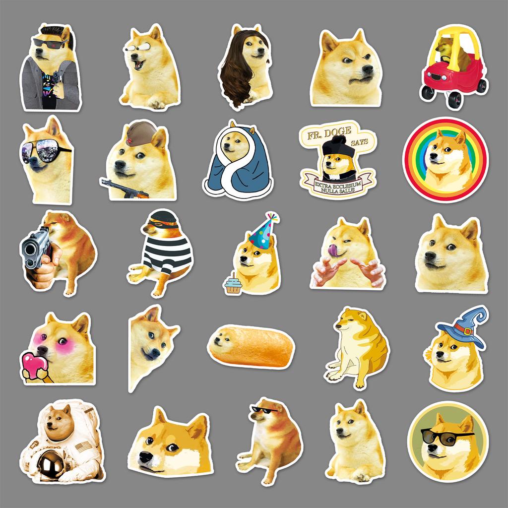 50 Doge Graffiti Personalized Spoof Emoji Pack Guka DIY Skateboard Mobile Ticket Stickers Waterproof