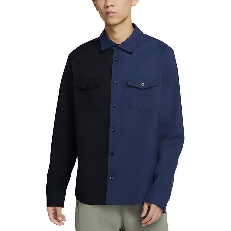 Nike Shirts Men's Navy Blue Lapel Moderate Shirt DA4168-410