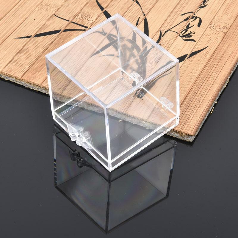 1-10Pcs Cube Transparent Plastic Box Cat Mineral Box Mineral Label Box Mineral Crystal Specimen Display and Collection Box