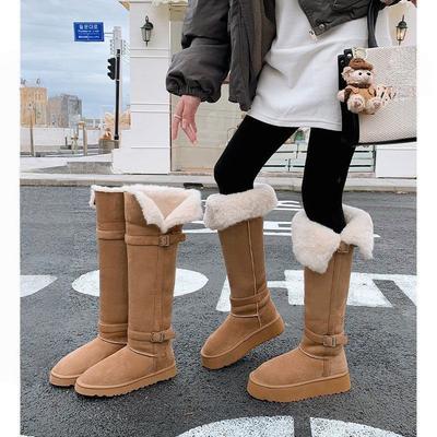 Super Tall Snow Boots Women's Winter Velvet Non-slip Long Tube Thick-soled Over-knee Snow Cotton