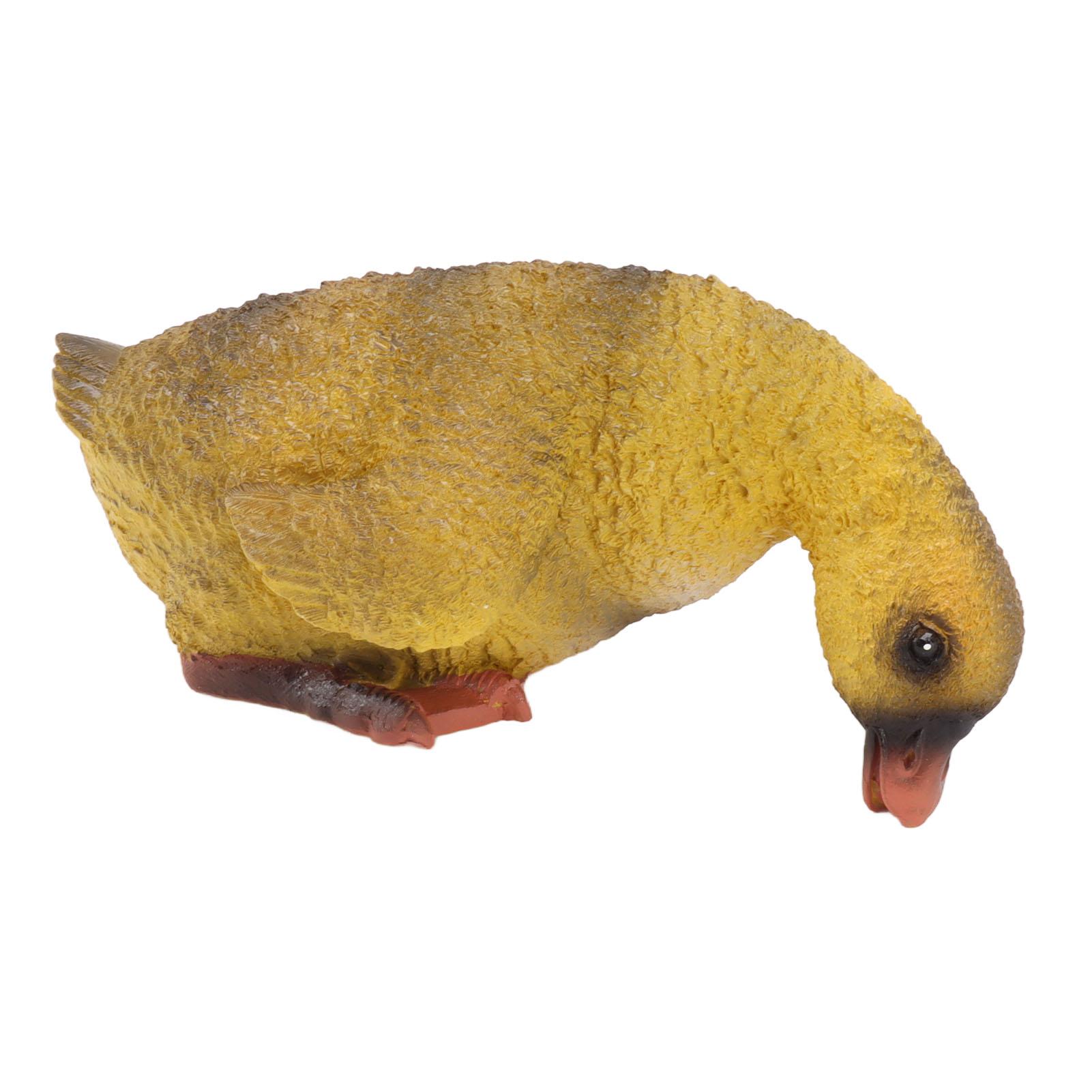 Duck Statue Cute Vivid Lifelike Bright Color Weather Resistant Resin Duck Yard Decoration for Farm Balcony Drinking