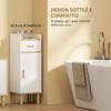 Narrow Bathroom Cabinet with Adjustable Shelf White