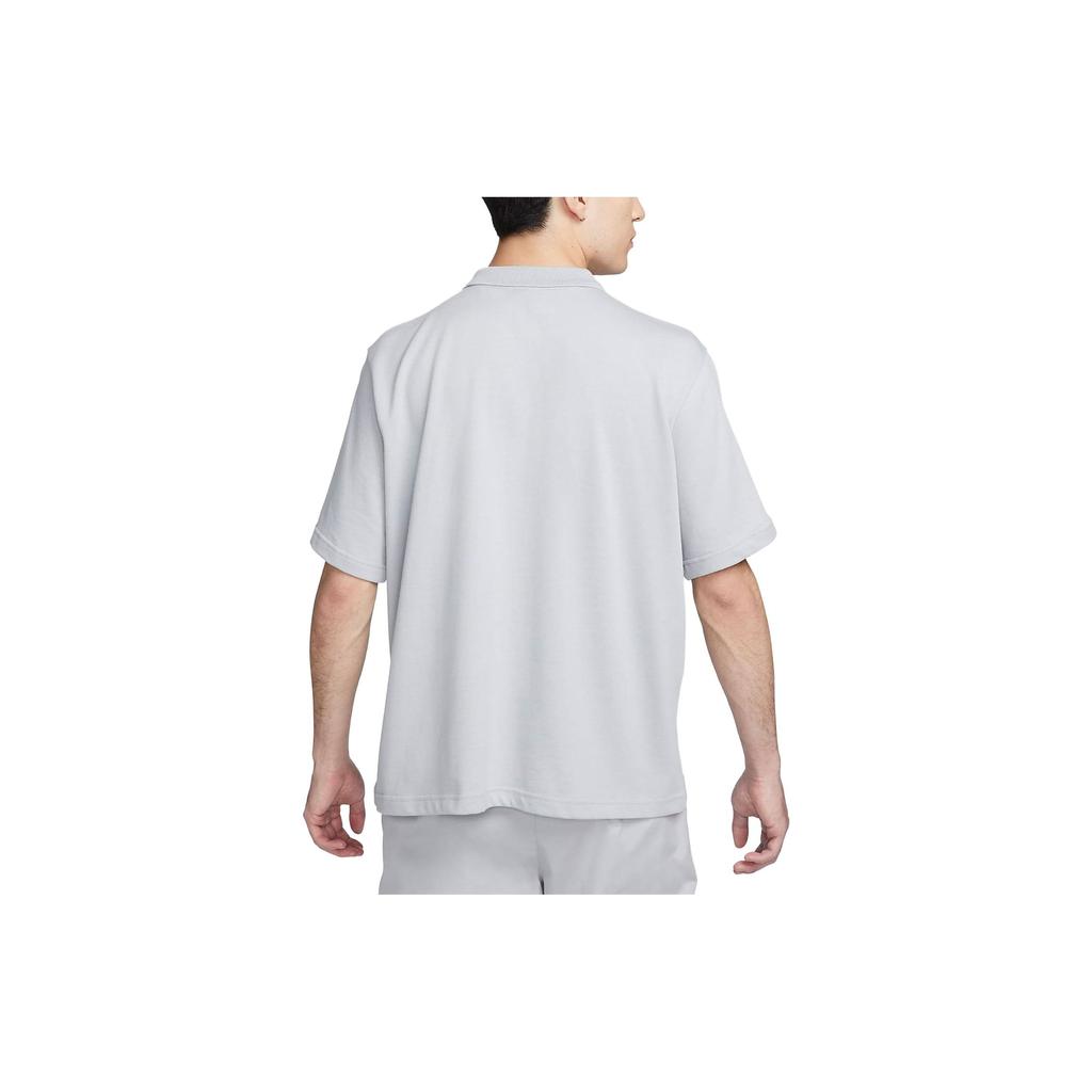 Nike Polo de Manga Curta Solto de Cor Sólida Club Masculino Tops Cinza-Fumaça-Claro DX0618-077