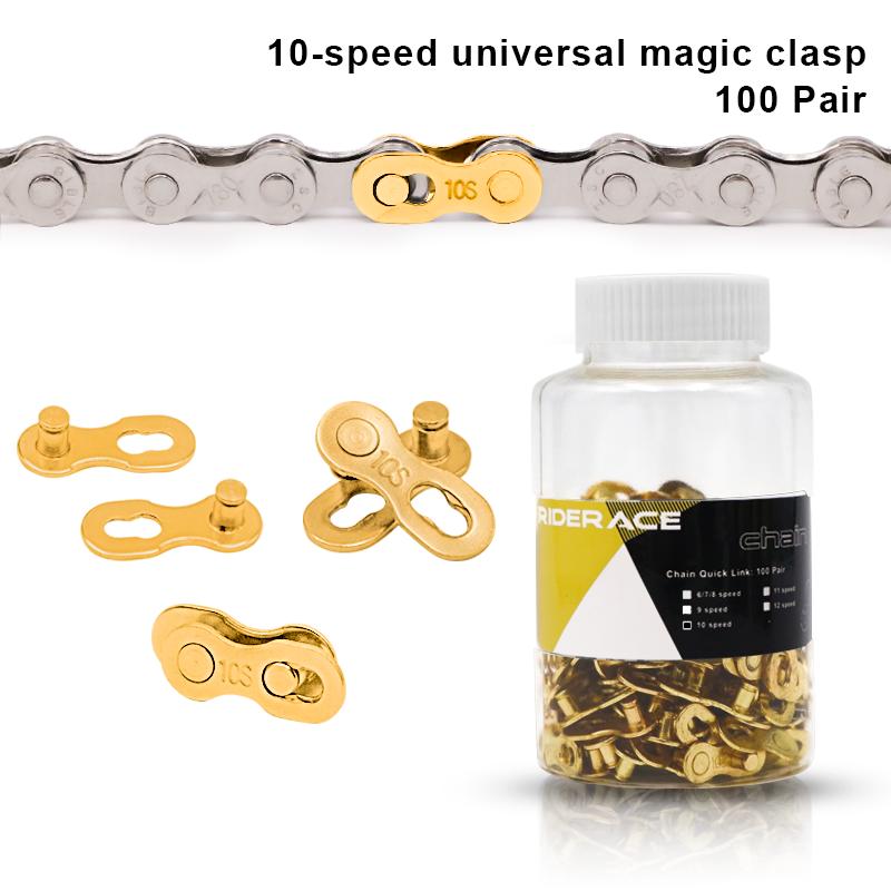 100 Pairs Bicycle Chain Link Connector Joints Magic Buttons Bike Quick Joint Magic Buckle For 6/7/8/ 9 10 11 12 Speed Chain