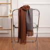 Double-Sided Women's Wool and Cashmere Scarf - Warm, Thickened Shawl for Autumn/Winter