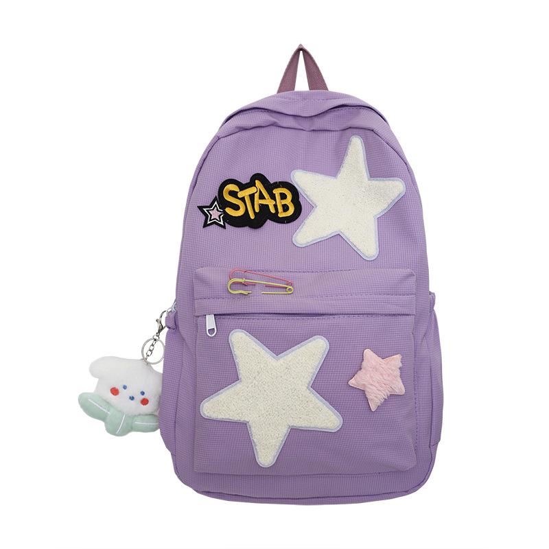 Schoolbag Japanese cartoon cute backpack women's large capacity leisure travel backpack campus high value star student schoolbag