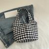 Fashion Red Plaid Tote Bag Large Capacity Shoulder Bag Lightweight Canvas Vest Bag  Storage Bag