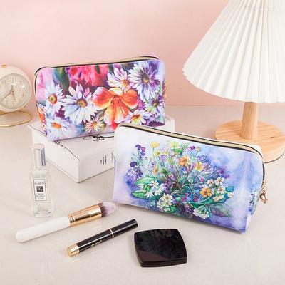Ölgemälde Wasserdichte PU Kosmetiktasche Modische Große Kapazität Tragbare Aufbewahrungstasche Multifunktionale Make-up-Tasche