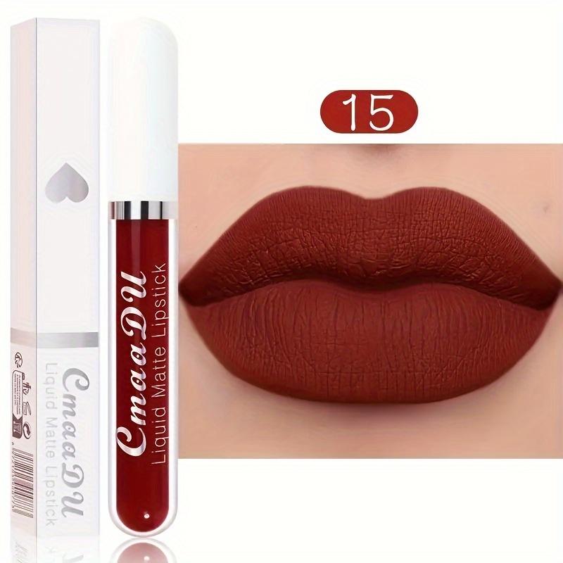 Seksowny aksamitny matowy błyszczyk w płynie szminka błyszczyk Beauty Red Nude wodoodporny długotrwały makijaż